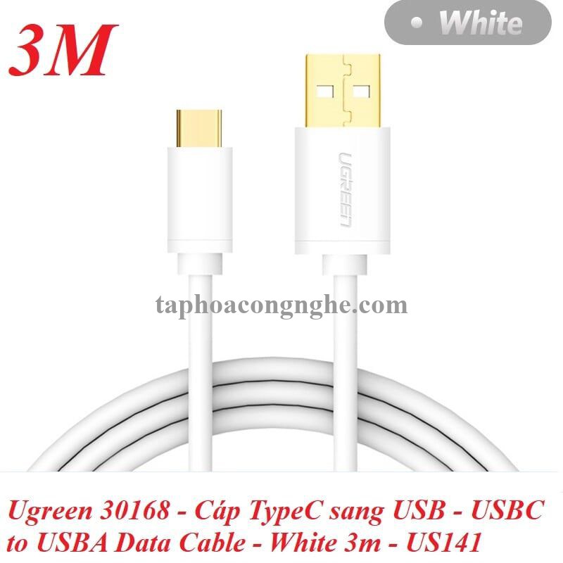 Ugreen 30168 3M Dây USB 2.0 sang Type-C truyền dữ liệu và sạc US141 30030168